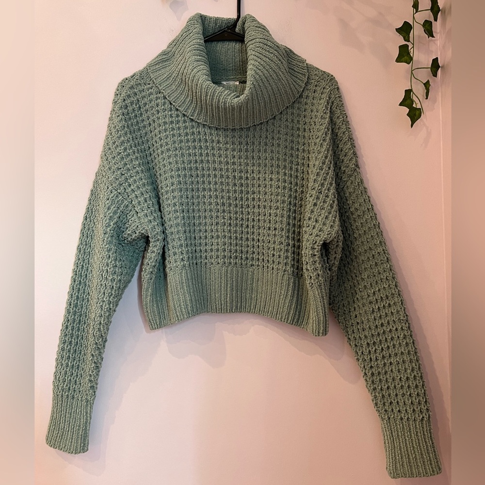 Garage Women’s SMALL Teal colored Cowl Neck Knit Sweater. BARELY WORN, LIKE NEW.